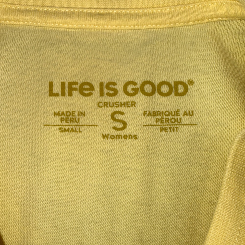 Life is Good Crusher Tee Small Yellow Tulip Floral Graphic Short Sleeve Shirt - Picture 4 of 7